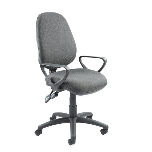 Vantage 100 2 lever PCB operators chair with fixed arms charcoal - V101-00-C