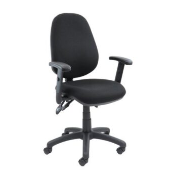 Vantage 200 3 lever asynchro operators chair with adjustable arms black - V202-00-K