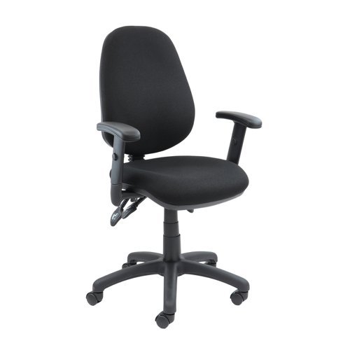 Vantage 200 3 lever asynchro operators chair with adjustable arms black - V202-00-K