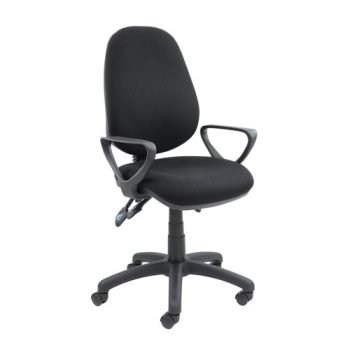 Vantage 200 3 lever asynchro operators chair with fixed arms black - V201-00-K