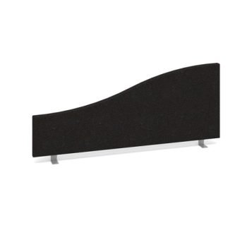 Wave desktop fabric screen 1000mm x 400mm/200mm charcoal - ES1000W-C