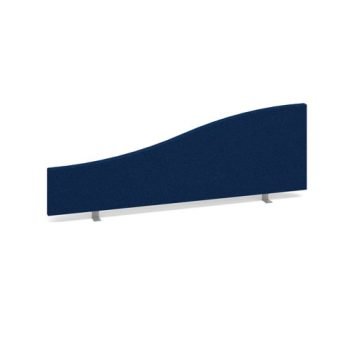 Wave desktop fabric screen 1200mm x 400mm/200mm blue - ES1200W-B