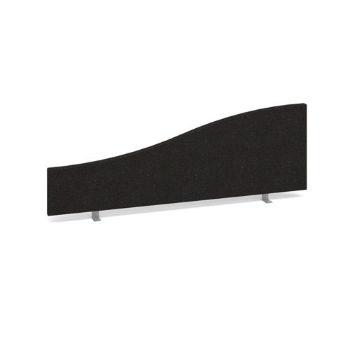 Wave desktop fabric screen 1200mm x 400mm/200mm charcoal - ES1200W-C