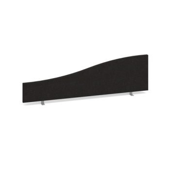 Wave desktop fabric screen 1400mm/200mm x 400mm/200mm charcoal - ES1400W-C