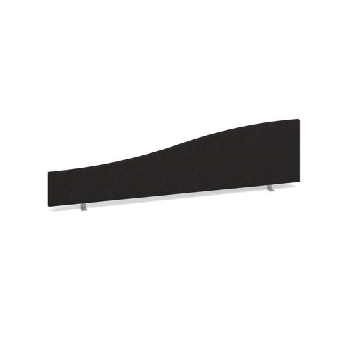 Wave desktop fabric screen 1600mm x 400mm/200mm charcoal - ES1600W-C