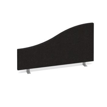 Wave desktop fabric screen 800mm x 400mm/200mm charcoal - ES800W-C
