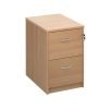 Wooden 2 drawer filing cabinet with silver handles 730mm high beech - LF2B