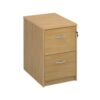 Wooden 2 drawer filing cabinet with silver handles 730mm high oak - LF2O