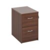 Wooden 2 drawer filing cabinet with silver handles 730mm high walnut - LF2W