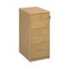 Wooden 3 drawer filing cabinet with silver handles 1045mm high oak - LF3O