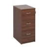Wooden 3 drawer filing cabinet with silver handles 1045mm high walnut - LF3W