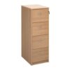 Wooden 4 drawer filing cabinet with silver handles 1360mm high beech - LF4B