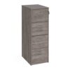 Wooden 4 drawer filing cabinet with silver handles 1360mm high grey oak - LF4GO
