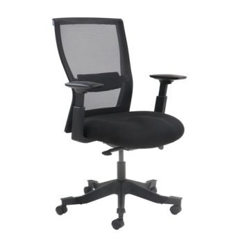 Yasmin mesh back operator chair with black fabric seat and black mesh back - YAS300T1-K