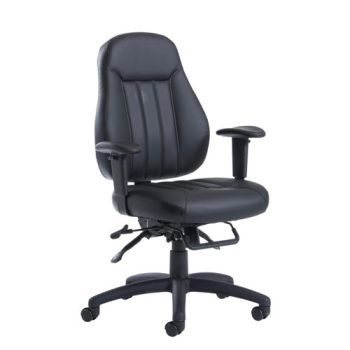 Zeus medium back 24hr task chair black faux leather - ZEU200K2