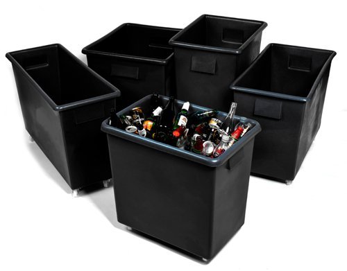 100% Recylced Polyethylene Bottle Skip; 135L; Black - GBK9414