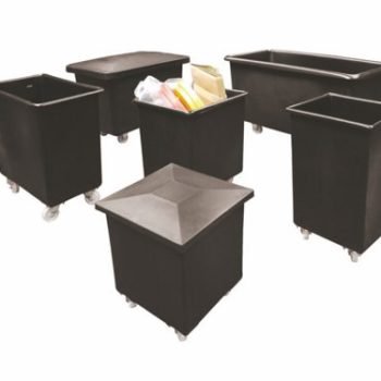 100% Recylced Polyethylene Mobile Tapered Truck; 72L; Black - GBK072