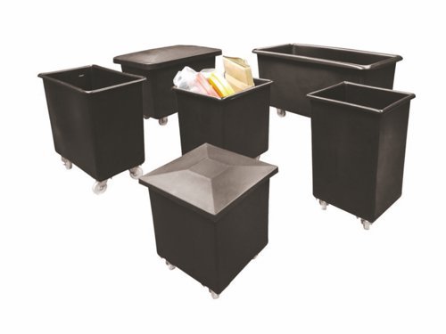 100% Recylced Polyethylene Mobile Tapered Truck; 72L; Black - GBK072