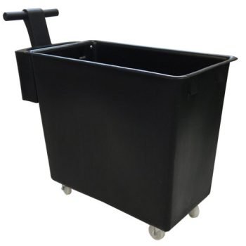 100% Recylced Polyethylene Mobile Tapered Truck with Handle; 200L; Black - GBK18200H