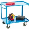 2 Tier Shelf Trolley; 1100 x 700 x 980; Fixed/Swivel Castors; Steel; 300kg; Blue - GI230H