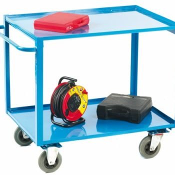 2 Tier Shelf Trolley; 1100 x 700 x 980; Fixed/Swivel Castors; Steel; 300kg; Blue - GI230H