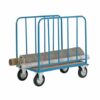 2 Tubular Bar Sides Platform Truck; 1000 x 700 x 820; Fixed/Swivel (x2 Braked) Castors; Steel; 500kg; Blue/Veneer - PI207Y
