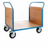 2 Veneer Ends Platform Truck; 1500 x 800 x 1050; Fixed/Swivel (x2 Braked) Castors; Steel; 500kg; Blue/Veneer - PI832H