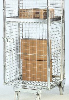 'A' Type Nestable Roll Container; Security Mesh Sides; 500kg; Silver - RB1725