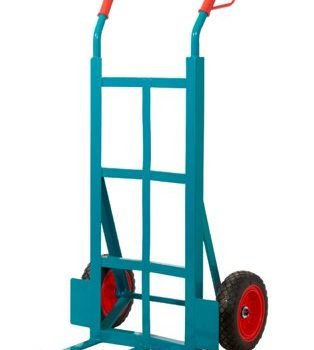 Apollo Heavy Duty Sack Truck; Angle Iron; Puncture Proof Wheels; Steel; 300kg; Teal - GI706R