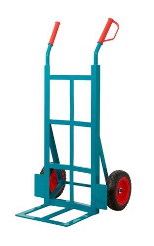 Apollo Heavy Duty Sack Truck; Angle Iron; Puncture Proof Wheels; Steel; 300kg; Teal - GI706R