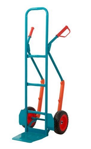 Apollo Heavy Duty Sack Truck; High Back; Puncture Proof Wheels; Steel; 300kg; Teal - GI701R