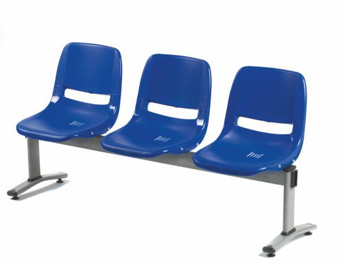 Beam Bench; 3 Seats; Steel/Polypropylene; Blue/Grey - BBT03Z