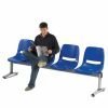 Beam Bench; 4 Seats; Steel/Polypropylene; Blue/Grey - BBT04Z