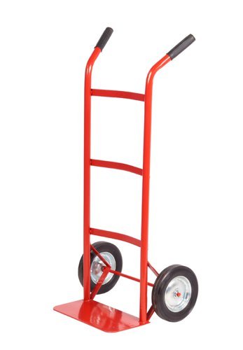 Budget Looped Handle Sack Truck; Solid Wheels; Steel; 100kg; Red - GI258H