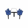 Canteen Table; 2 Way Access; 6 Seats; Steel/Polypropylene/Chipboard; Blue/Black/White - CBT62Z
