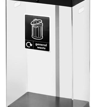 Clear Recycling Bin c/w Sticker 60L; Clear Body; Black Lid; Plastic - CRB060_BLLGWST