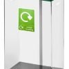 Clear Recycling Bin c/w Sticker 60L; Clear Body; Dark Grey Lid; Plastic - CRB060_DGLFWST