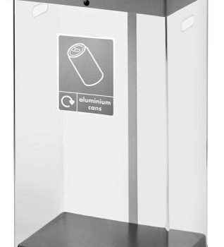 Clear Recycling Bin c/w Sticker 60L; Clear Body; Grey Lid; Plastic - CRB060_GYLCAST
