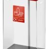 Clear Recycling Bin c/w Sticker 60L; Clear Body; Red Lid; Plastic - CRB060_RDLPLST