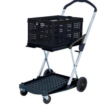 Clever Folding Trolley; c/w 1 Folding Box; Injected Moulded Plastic/Anodised Aluminium; 60kg; Black/Silver - GC058Y_Black