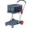Clever Folding Trolley; c/w 1 Folding Box; Injected Moulded Plastic/Anodised Aluminium; 60kg; Grey/Black/Red - GC058Y_Red