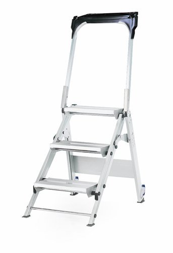 Climb-It Easy Slope Aluminium Folding Leader Step; 3 Tread; Aluminium; 150kg; Silver - AFGS3Z