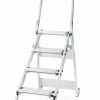 Climb-It Easy Slope Aluminium Folding Leader Step; 4 Tread; Aluminium; 150kg; Silver - AFGS4Z