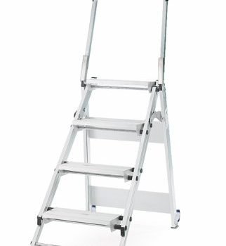 Climb-It Easy Slope Aluminium Folding Leader Step; 4 Tread; Aluminium; 150kg; Silver - AFGS4Z
