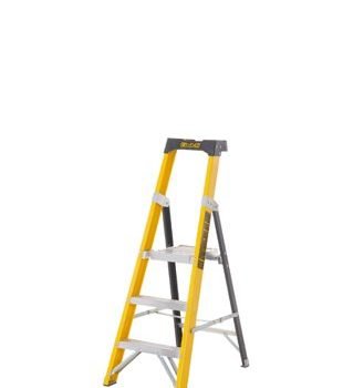 Climb-It Glass Fibre Platform Stepladder; 3 Tread; 150kg; Yellow/Black - GFP43Z