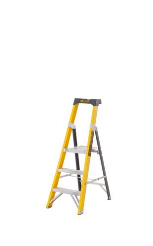 Climb-It Glass Fibre Platform Stepladder; 3 Tread; 150kg; Yellow/Black - GFP43Z