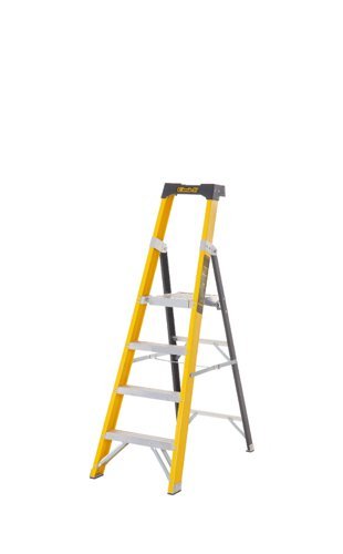 Climb-It Glass Fibre Platform Stepladder; 4 Tread; 150kg; Yellow/Black - GFP44Z