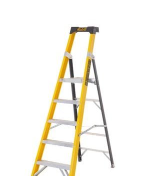 Climb-It Glass Fibre Platform Stepladder; 5 Tread; 150kg; Yellow/Black - GFP45Z