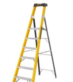 Climb-It Glass Fibre Platform Stepladder; 6 Tread; 150kg; Yellow/Black - GFP46Z