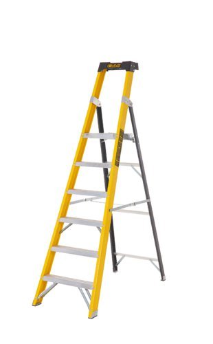 Climb-It Glass Fibre Platform Stepladder; 6 Tread; 150kg; Yellow/Black - GFP46Z